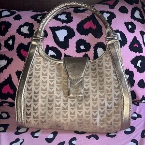 Michael Kors Elegant Gold and Cream Women's Handbag